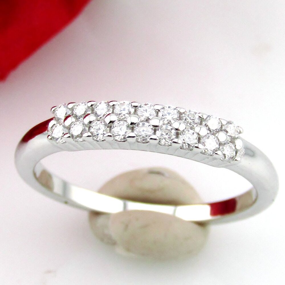 Certified Moissanite Diamond Wedding Band Ring 925 Sterling Silver Size 7